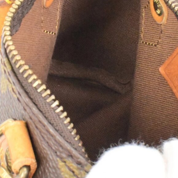 LOUIS VUITTON Mini Speedy 2Way Hand Bag Monogram Leather Brown - Picture 11 of 14